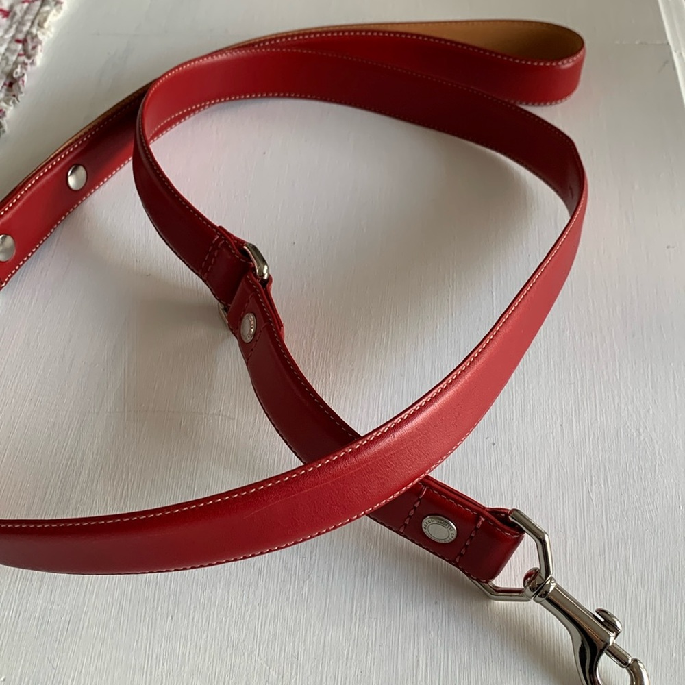 COACH Red Leather Dog Leash Size Large